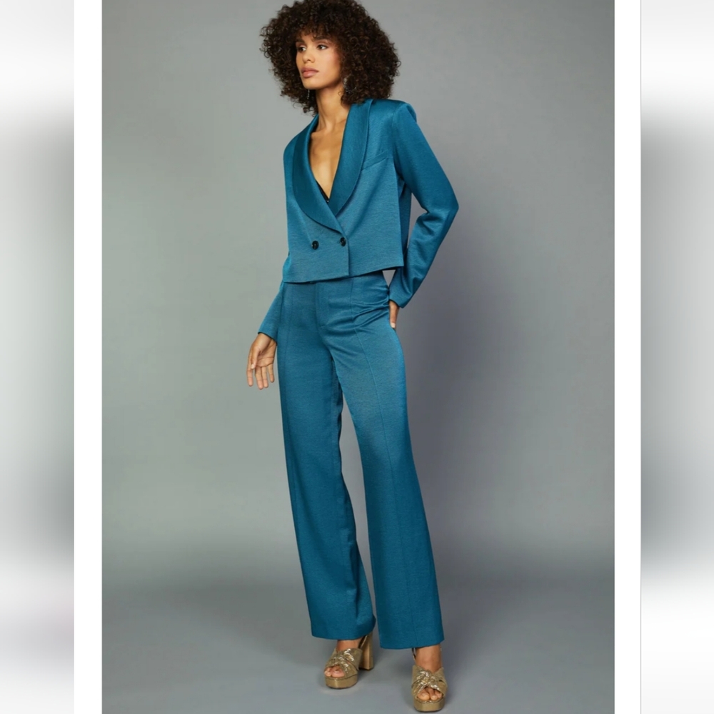 Current Air Teal Straight Leg Pants & Jumpsuit
